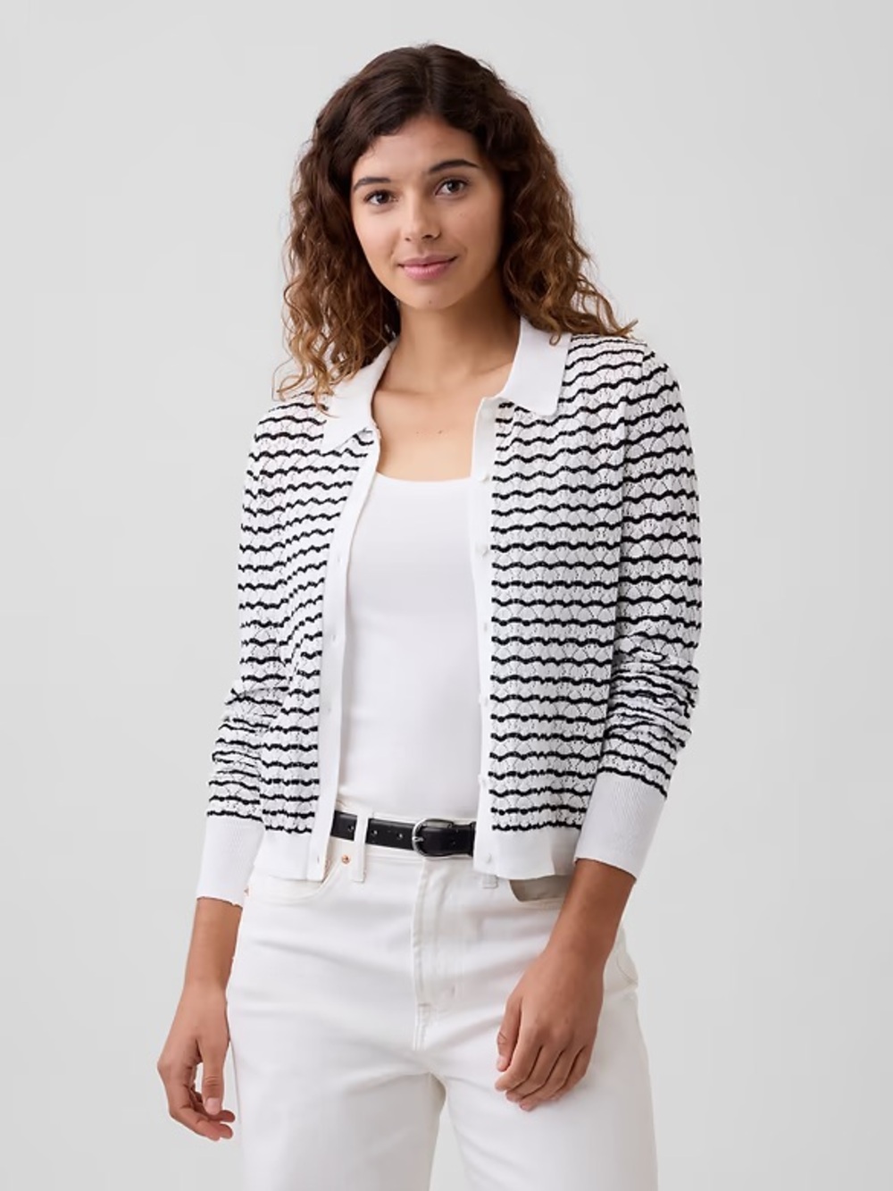 Gap Striped Knit Cardigan - White/Black BNWOT